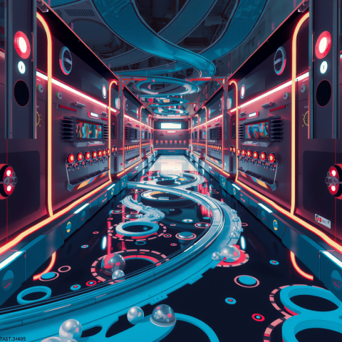 into_the_blue_again__after_the_money_s_gone_once_in_a_lifetime__water_flowing_underground__only_red_and__black___white___futuristic__technological__cybernetic_en_3365050081_2_of_2