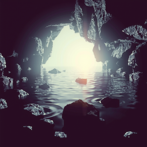 into_the_blue_again__into_the_silent_water__under_the_rocks_and_stones__there_is_water_underground__only_red_and__black___white___futuristic__technological__cybe_2461285889_1_of_2