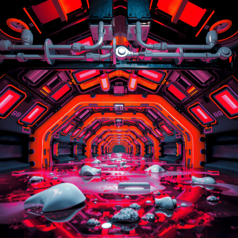 letting_the_days_go_by__let_the_water_hold_me_down__letting_the_days_go_by__water_flowing_underground__only_red_and__black___white___futuristic__technological__c_3264335022_1_of_2