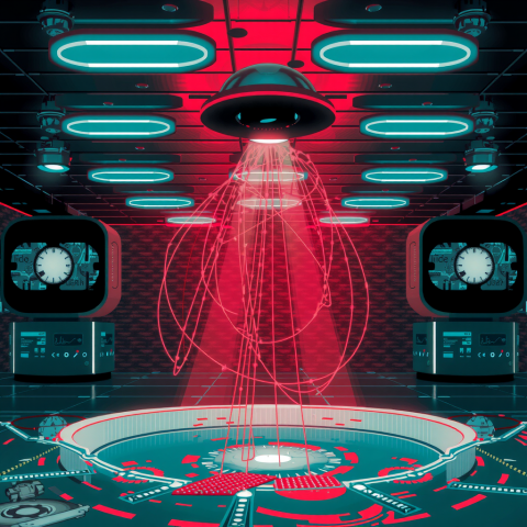 letting_the_days_go_by__let_the_water_hold_me_down__letting_the_days_go_by__water_flowing_underground__only_red_and__black___white___futuristic__technological__c_3854237374_1_of_2